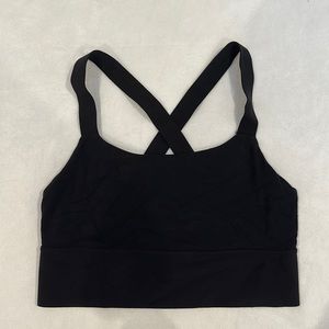 Black longline sports bra
